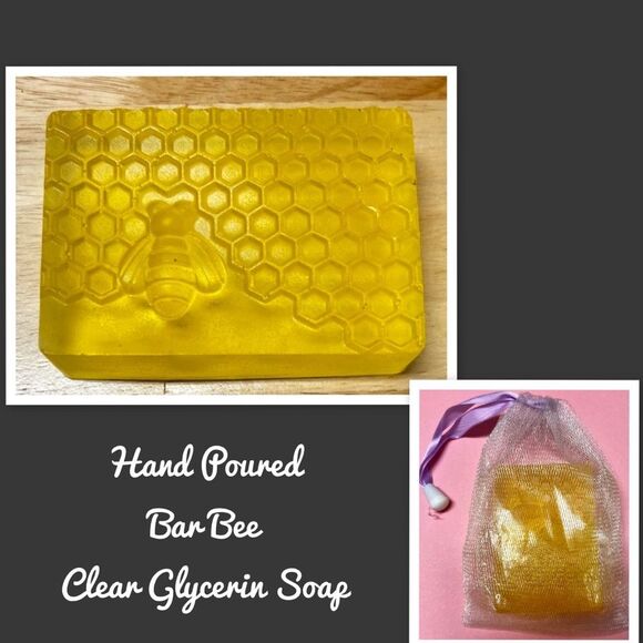 Hand Poured Bee Soap, Bee Glycerin Bar Soap - Picture 1 of 2